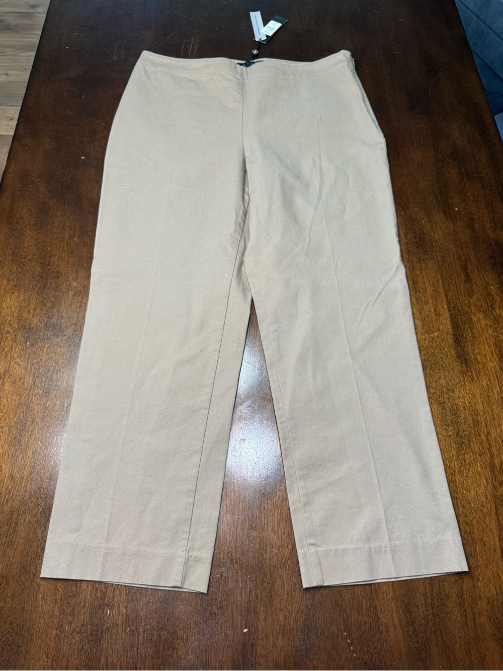Talbots Women's Tan Cropped Straight-Leg Trousers
